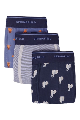 3 boxers - Bleu marine et blanc