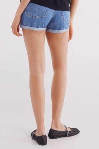 Short en jean taille haute - Bleu clair