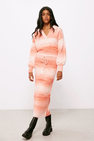 Jupe midi dip and dye - Violet