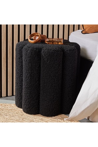 Pouf cannelé  - 38 x 38 x 40 cm - Noir