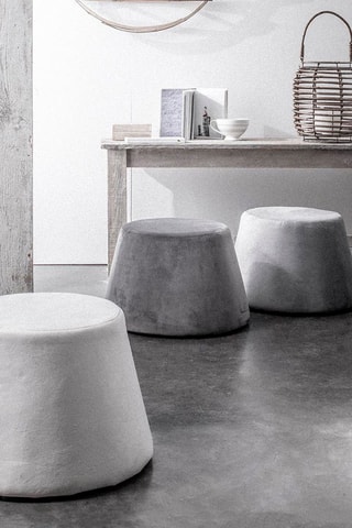 Pouf en velours Stockholm - Gris - 31,5 x 34 x 46,5 cm