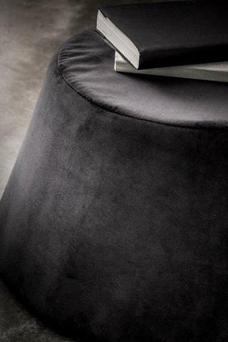 Pouf en velours - Noir - 31,5 x 34 x 46,5 cm