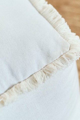 Pouf - Blanc - En coton