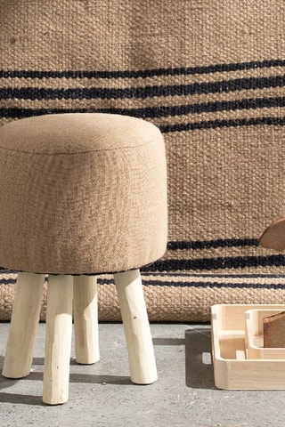 Tabouret en bois Indies - 24 x 25 cm - Naturel