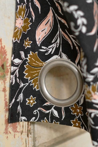 Rideau Indies - Noir et ocre - 140 x 240 cm