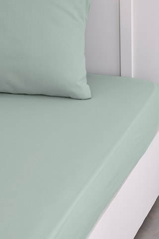 Drap-housse en coton Essential - Vert - Bonnet 30 cm