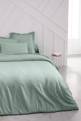 Drap-housse en coton Essential - Vert - Bonnet 30 cm