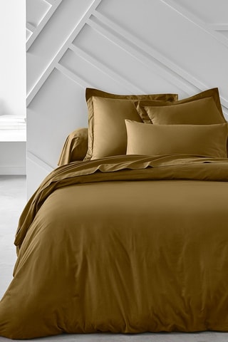 Drap-housse en coton 57 fils/cm² Essential - Bronze - Bonnet 30 cm