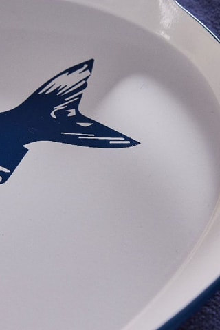 Plateau - Blanc et bleu - 33,3 x 42 x 4 cm