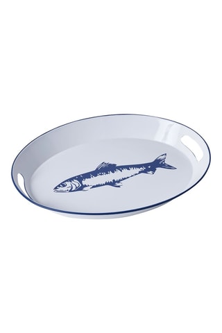 Plateau - Blanc et bleu - 33,3 x 42 x 4 cm