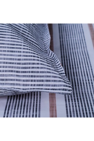 Parure de couette en coton 57 fils/cm² - Blanc et gris