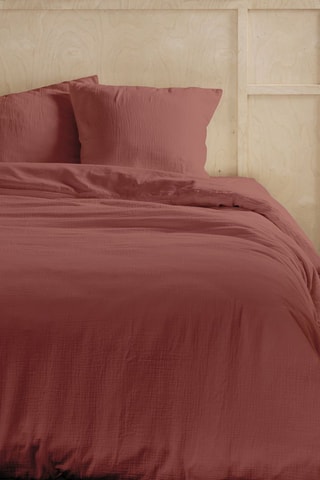 Housse de couette en gaze de coton - Terracotta