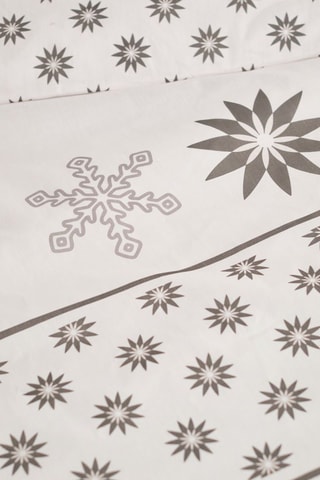 Parure de couette en coton Flanelle - Gris et écru