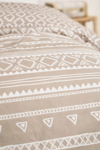 Parure de couette en flanelle de coton - Beige