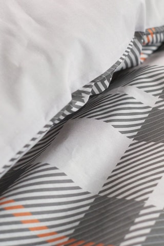 Parure de couette en coton Flanelle - Gris et écru