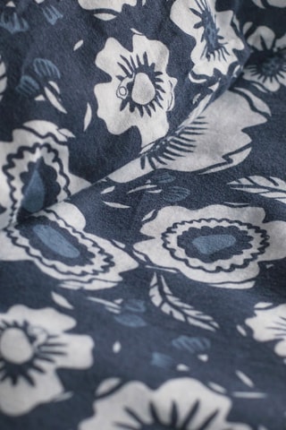 Parure de couette en coton Flanelle - Bleu et écru