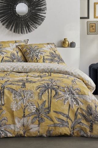 Parure de couette réversible en coton - 57 fils/cm² - Jaune