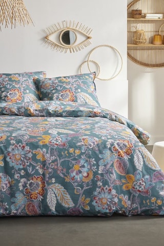 Parure de couette en coton - 57 fils/cm² - Bleu