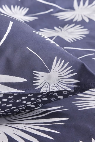 Parure de couette réversible en coton - 57 fils/cm² - Bleu marine