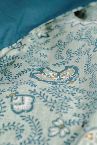 Parure de couette réversible en coton - 57 fils/cm² - Bleu