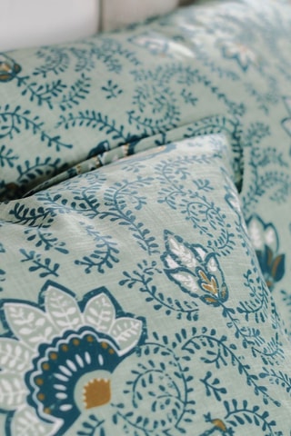 Parure de couette réversible en coton - 57 fils/cm² - Bleu