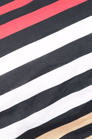 Parure de couette réversible en coton - 57 fils/cm² - Noir, blanc, rouge et jaune