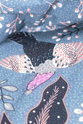 Parure de couette réversible en coton - 57 fils/cm² - Bleu