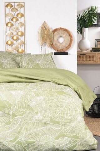 Parure de couette en coton - 57 fils/cm² - Vert