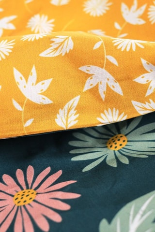 Parure de couette réversible en coton - 57 fils/cm² - Vert et jaune