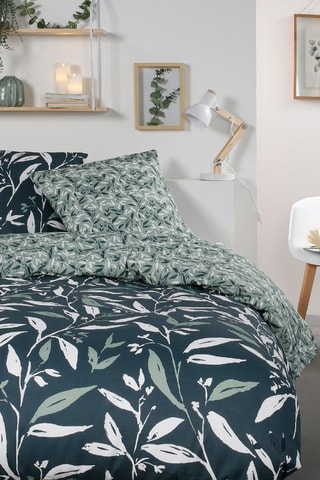 Parure de couette en coton Mawira 2.06 - Bleu et vert