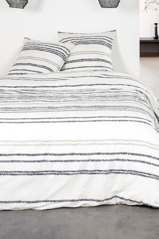 Parure de couette en coton Sunshine - Blanc et noir