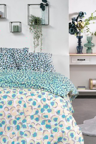 Parure de couette en coton Sunshine 11.37 - Bleu et blanc