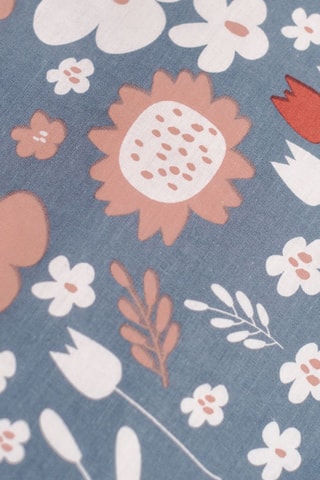 Parure de couette en coton 57 fils/cm² Sunshine - Bleu-gris et blanc