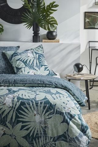 Parure de couette en coton 57 fils/cm² - Bleu