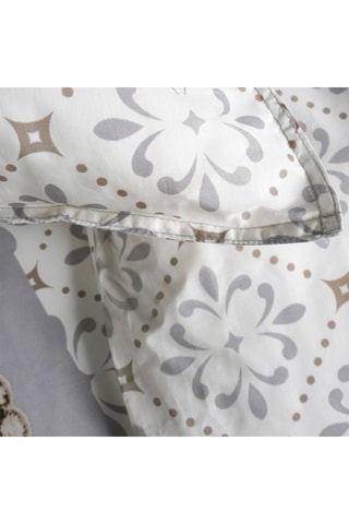 Parure de couette en coton 57 fils/cm² Sunshine - Ecru et taupe