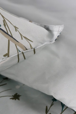 Parure de couette en coton 57 fils/cm² Sunshine - Vert d'eau et kaki