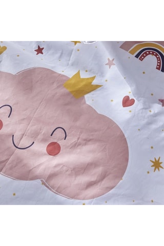 Parure de couette en coton 57 fils/cm² - Blanc et rose