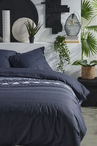 Parure de couette en coton 57 fils/cm² Mawira - Bleu