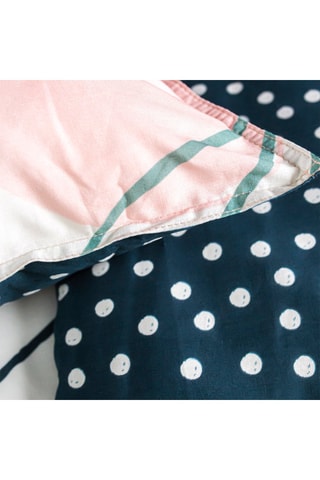 Parure de couette en coton 57 fils/cm² Sunshine 6.7 - Ecru et vert d'eau