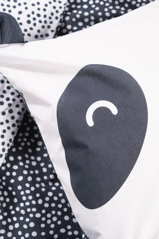 Parure de couette en coton Funny - Noir et blanc