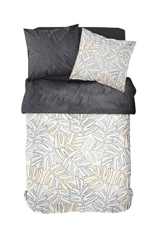 Parure de couette en coton Sunshine - Ecru et bleu