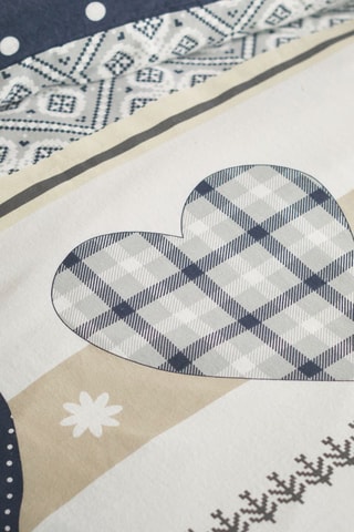 Parure de couette en flanelle de coton - Bleu marine