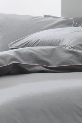 Parure de couette en percale de coton 78 fils/cm² - Gris foncé