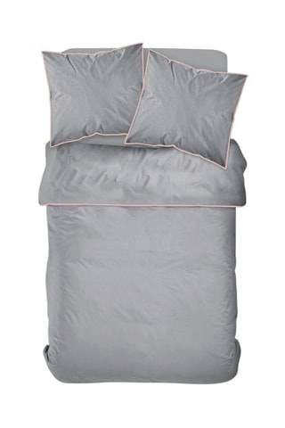 Parure de couette en percale de coton 78 fils/cm² - Gris foncé