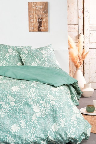 Parure de couette en coton 57 fils/cm² - Vert d’eau