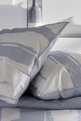 Parure de couette en coton 57 fils/cm² - Bleu-gris