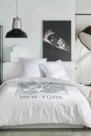 Parure de couette en coton 57 fils/cm² Java - Blanc