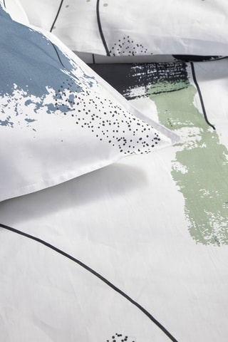 Parure de couette en coton 57 fils/cm² - Blanc et vert