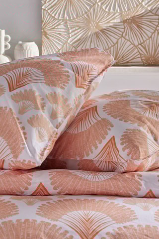 Parure de couette en coton 57 fils/cm² - Rose et blanc