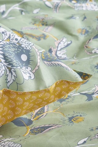 Parure de couette en coton 57 fils/cm² Sunshine - Vert et jaune